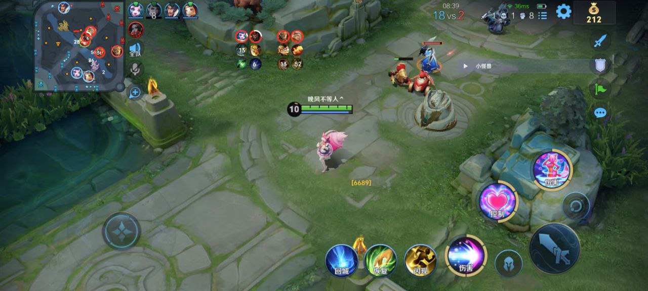王者荣耀发育路排位压塔 小地图透视稳拿五杀不掉点
